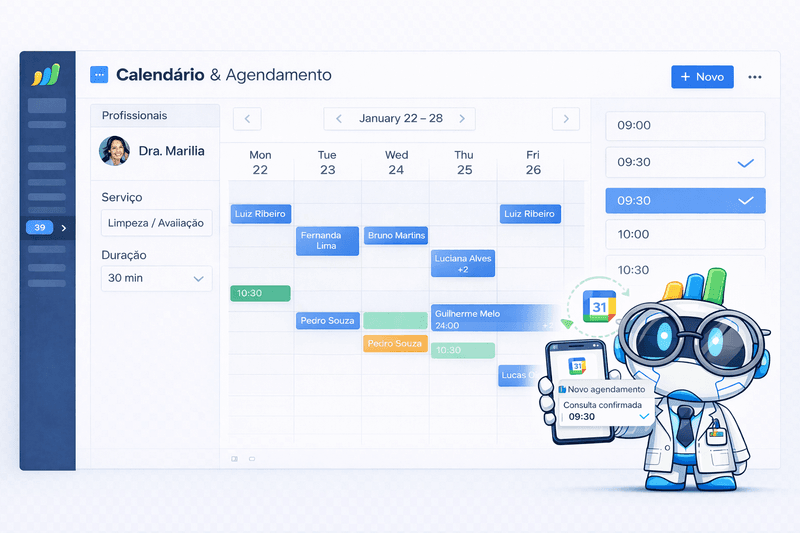 Agendamento 24h por profissional